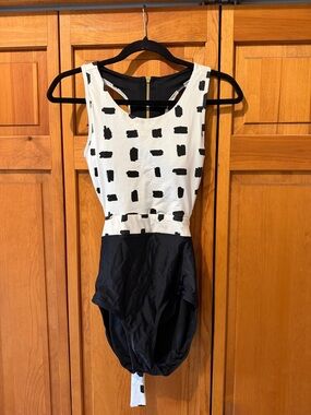 Albion Fit Riviera One Piece Swimsuit Black and White